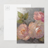 Rozen met grijs briefkaart (Voorkant / Achterkant)
