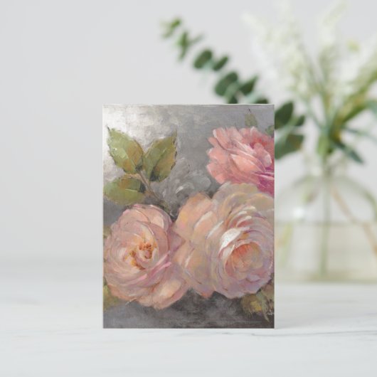 Rozen met grijs briefkaart (Staand voorkant)