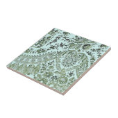 Rozen met groene kant tegeltje (Zijkant)