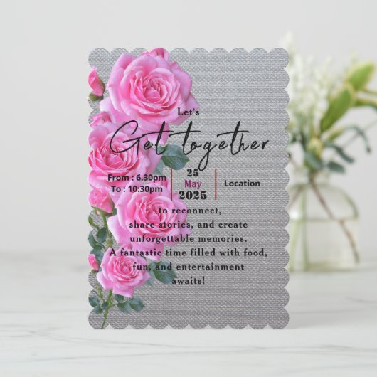 Rozen met herinneringen kaart (Staand voorkant)