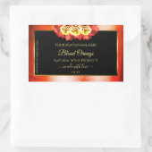 Rozen met het etiket op het Floral Oranje rode mar (Tas)