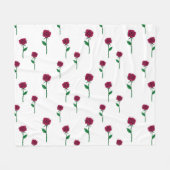 Rozen met het ontwerp van stamromantische Valentij Fleece Deken (Voorkant (Horizontaal))