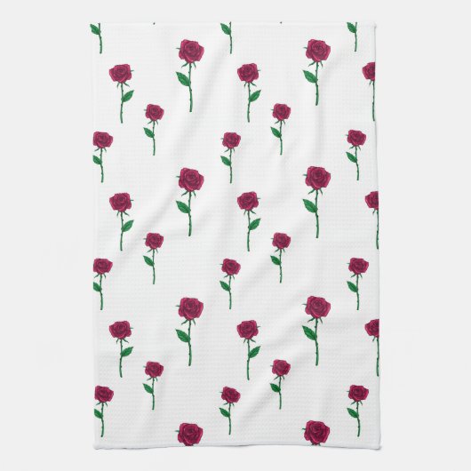 Rozen met het ontwerp van stamromantische Valentij Theedoek (Verticaal)