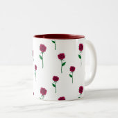Rozen met het ontwerp van stamromantische Valentij Tweekleurige Koffiemok (Voorkant rechts)