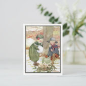 Rozen met kerstmis door Anne Anderson Feestdagenkaart (Staand voorkant)