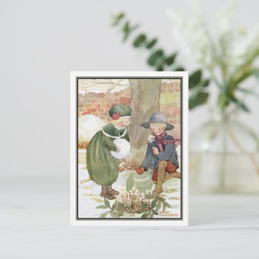 Rozen met kerstmis door Anne Anderson Feestdagenkaart (Staand voorkant)