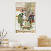 Rozen met kerstmis door Anne Anderson Poster (Keuken)
