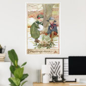 Rozen met kerstmis door Anne Anderson Poster (Thuiskantoor)