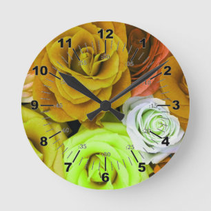 Rozen met kleur ronde klok