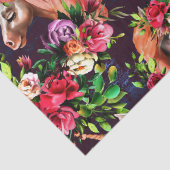 Rozen met kleurrijke Unicorns en Flowers Tissuepapier (Detail)