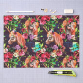 Rozen met kleurrijke Unicorns en Flowers Tissuepapier (Craft)