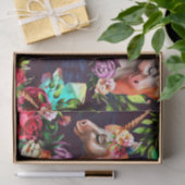 Rozen met kleurrijke Unicorns en Flowers Tissuepapier (Geschenk)
