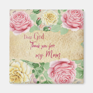 Rozen met Lieve God, bedankt voor mijn moeder Magneet