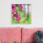 Rozen met Love Quote (foto gemaakt door mij) Canvas Afdruk (Insitu (Woonkamer))