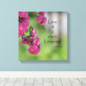 Rozen met Love Quote (foto gemaakt door mij) Canvas Afdruk (Insitu (Houten vloer))