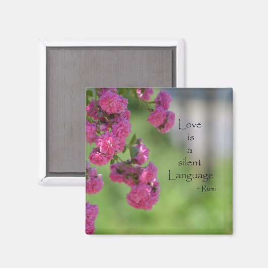 Rozen met Love Quote Magneet (Voorkant / Achterkant)