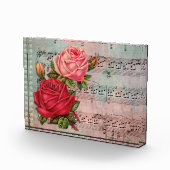  Rozen met Muzieknoten Fotoblokken (Rechts)