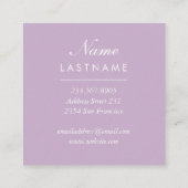 Rozen met Paarse Waterverf Botanische Artistiek Vierkante Visitekaartje (Achterkant)