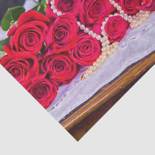 Rozen met parels en maskerade tissuepapier (Detail)