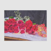 Rozen Met Parels En Masquerade  Tissuepapier (Voorkant)