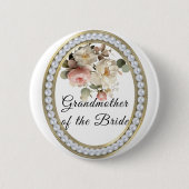 Rozen met parels Grootmoeder van de bruid Ronde Button 5,7 Cm (Voorkant)