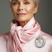 Rozen met parels Grootmoeder van de bruid Ronde Button 5,7 Cm