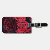 Rozen met rode en zwarte haarvlek bagagelabel (Voorkant horizontaal)