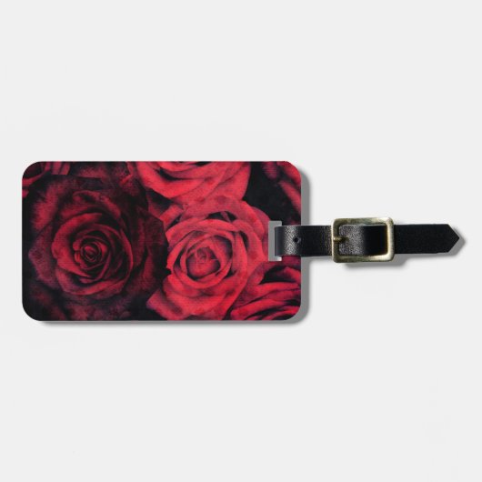 Rozen met rode en zwarte haarvlek bagagelabel (Voorkant horizontaal)