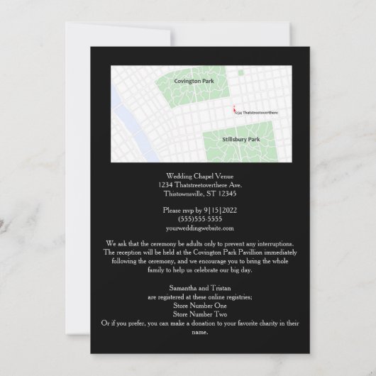 Rozen met rode vlam Gothic Wedding Kaart (Achterkant)