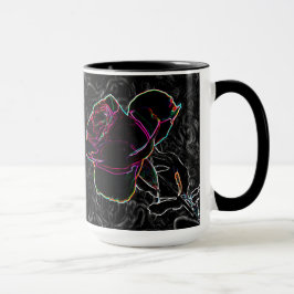 Rozen met rood en Violet Neon Verborgen orkaan op  Mok
