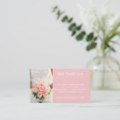 Rozen met roze bridal visitekaartje (Staand voorkant)