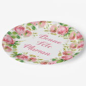 rozen met roze verf - Franse Moederdag Papieren Bordje (Gekanteld)