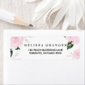 Rozen met roze Waterverf Keer het Adres op label t (Insitu)