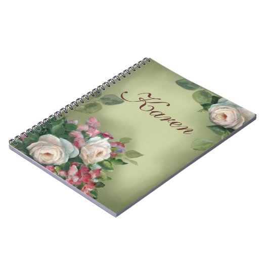 Rozen met  stijl notitieboek (Linkerzijde)