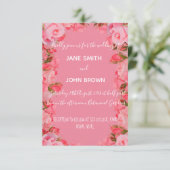 Rozen met traditionele roze en bloemen kaart (Staand voorkant)