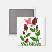 Rozen met vlindermagneet magneet (Voorkant / Achterkant)
