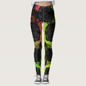 Rozen met zwarte diepte — Rasta Leggings (Voorkant)