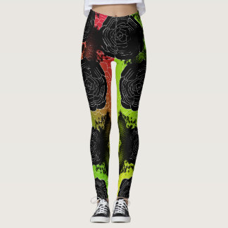 Rozen met zwarte diepte — Rasta Leggings