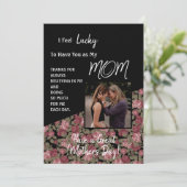 Rozen met zwarte en witte Moederdag Kaart (Staand voorkant)