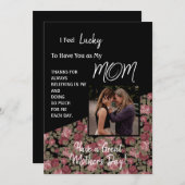 Rozen met zwarte en witte Moederdag Kaart (Voorkant / Achterkant)