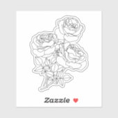 Rozen Minimal Line Art Tekening Sticker (Vel)