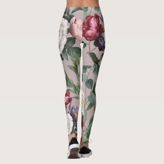 Rozen mode zomer  roos roze leggings (Achterkant)