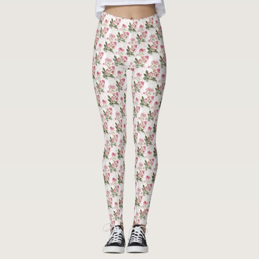 Rozen, modern, floreel, modern, trendy, , schattig leggings (Voorkant)