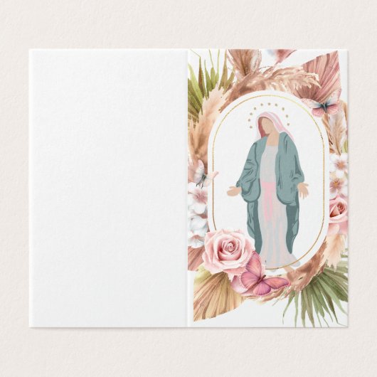 Rozen Moderne katholieke begrafenis Memorial Praye Kaart (Buitenkant ongevouwen)