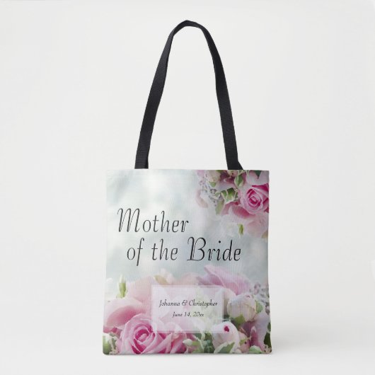 Rozen Moeder van de bruidbruinbruidsschat Tote Bag (Voorkant)