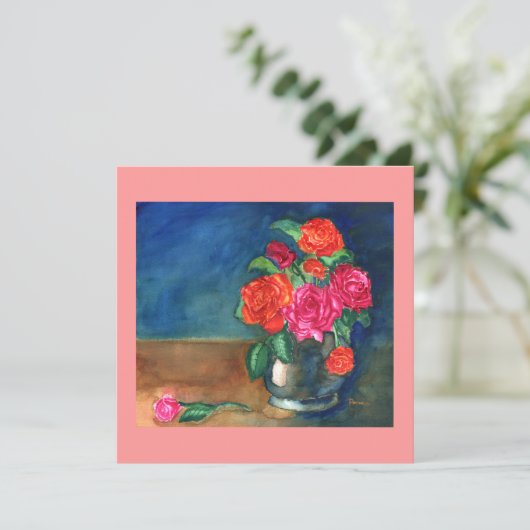 Rozen Moederdag Invitation Kaart (Staand voorkant)