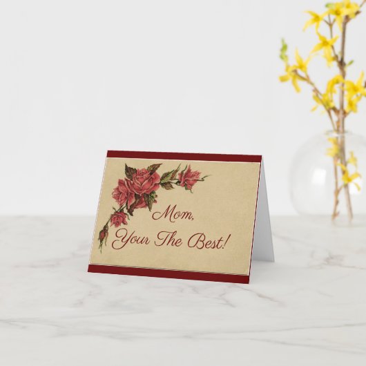  Rozen Moederdag Kaart (Gele Bloem)