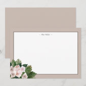 rozen monogram blozen Kaart Notitiekaartje (Voorkant / Achterkant)