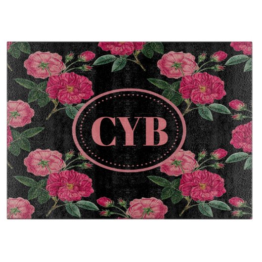  Rozen Monogram snijraad Snijplank (Voorkant)