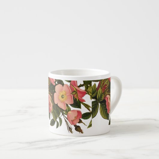 Rozen Mooi Roze Botanisch Espresso Kop (Voorkant rechts)